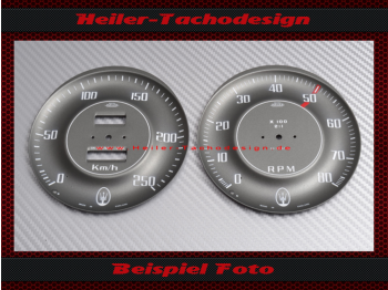 Speedometer dial or tachometer direct print on original disc for Maserati 3500 GTI 1962