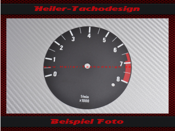 Drehzahlmesser Scheibe für BMW E28 5er E24 6er E23 7er M5 M6 bis 8 RPM