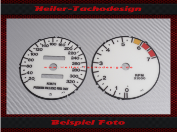 Speedometer Discs for Dodge Viper RT10 GTS 1992 to 2002 200 Mph to 320 Kmh