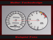 Tachoscheibe für Dodge Viper RT10 GTS 1992 bis 2002 200 Mph zu 320 Kmh