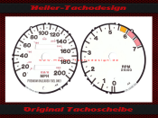 Speedometer Discs for Dodge Viper RT10 GTS 1992 to 2002 200 Mph to 320 Kmh