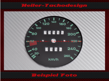 Speedometer Disc for Porsche 912 160 Mph to 260 Kmh