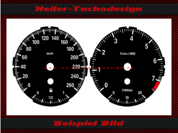 Tachoscheiben für BMW E90 E91 E92 E93 2008 260 Kmh 7500 UPM