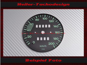 Speedometer Disc for Porsche 356 120 Mph to 200 Kmh from 0 Kmh
