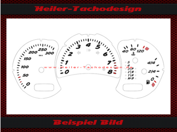 Tachoscheiben für Porsche Boxster S 986 Facelift Tiptronic 180 Mph zu 300 Kmh
