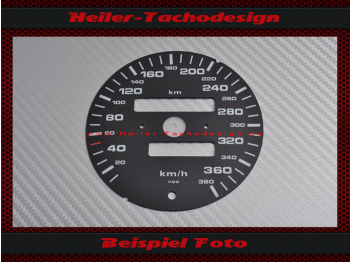Tachoscheibe für Porsche 911 964 993 Schalter 380 Kmh