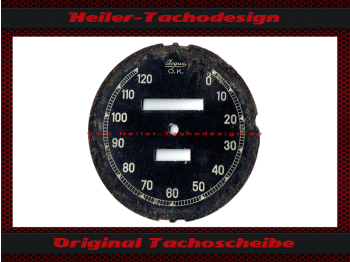 Tachoscheibe für Isgus Adler Gd3 oder Küberwagen 1938 0-120 Ø78 mm