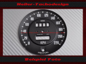 Speedometer Disc Lotus Elan Smits 0-220 Ø 92 mm Mph to Kmh
