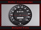 Speedometer Disc for Lotus Elan Smits 0 to 220 Ø 92 mm 140 Mph to 240 Kmh Indicators