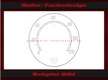 Tacho Glas Skala Fahrtenschreiber Kienzle 0 bis 120 kmh Ø96 mm