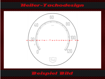Speedometer Glass Scale Fahrtenschreiber Kienzle 0 to 120 kmh Ø96 mm