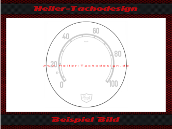 Tacho Glas Skala Fahrtenschreiber Kienzle 0 bis 100 kmh Ø96 mm