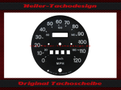 Tachoscheibe MG MGB MGBGT Smiths Kitcar Ø 92 mm 120 Mph...