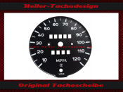 Speedometer Disc for Porsche 914 200 Kmh Loch below Mph...