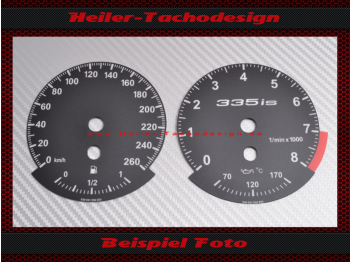 Tachoscheiben für BMW E90 E91 E92 E93 335 IS 160 Mph zu 260 Kmh