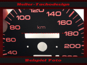 Tachoscheiben für Audi 100 240 Kmh mit Uhr