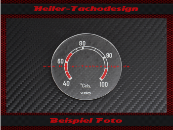 Glas Scale Fernthermometer for Mercedes 380 Steyr Puch 40 to 100 °C with redden Area 57 mm