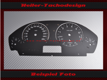 Tachoscheibe für BMW F30 F31 F32 F33 F34 160 Mph zu 260 Kmh 7500 UPM mit l/100Km