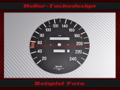 Tachoscheibe für Mercedes W107 R107 380 SL 240 Kmh elektronischer Tacho