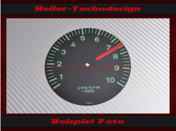 Drehzahlmesser Scheibe für Porsche 911 bis 10000 UPM Roter Pfeil