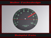 Drehzahlmesser Scheibe für Porsche 911 bis 10000 UPM Roter Pfeil