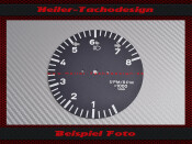 Tachometer Disc Porsche 911 extends from 7000 to 8000 RPM