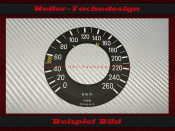 Tacho Aufkleber für Mercedes W108 160 Mph zu 260 Kmh