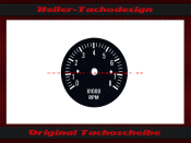 Tachometerscheibe Dial 0 to 8 RPM Ø48
