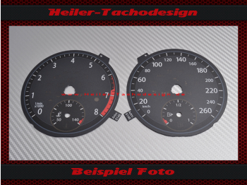 Tachoscheibe für VW Jetta GLI 2015 bis 2018 Mph zu Kmh
