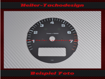 Drehzahlmesser Scheibe mit BC für Porsche 911 964 993 Roter Bereich ab 6400 UPM