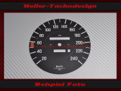 Tachoscheibe für Mercedes W107 R107 420 SL 240 Kmh...