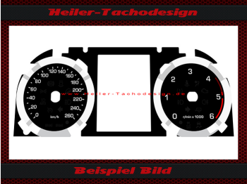 Tachoscheibe für Land Rover Range Rover Evoque 2011 bis 2015 160 Mph zu 260 Kmh 6000 UPM