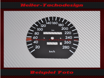 Tachoscheibe für Mercedes W124 AMG E Klasse 280 Kmh