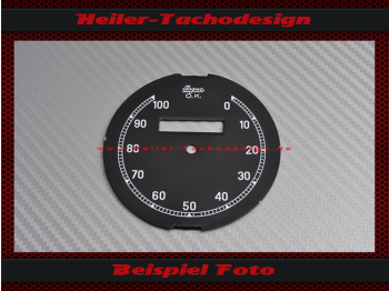 Speedometer Disc for Isgus Adler Gd3 oder Küberwagen 1938 0 to 100 Ø78 mm