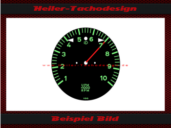 Tachometer dial for Porsche 914 10000 RPM with red marking