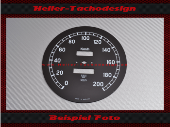 Tachoscheibe für Jaguar MK4 1945 XK 120 XK 140 120 Mph zu 200 Kmh ohne Headlamps
