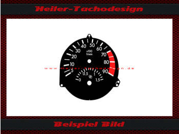Drehzahlmesser Scheibe für Mercedes W201 C Klasse 9000 RPM mit Turbo