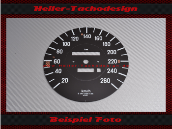 Tachoscheibe für Mercedes W107 R107 560 SL500 elektronischer Tacho 260 Kmh