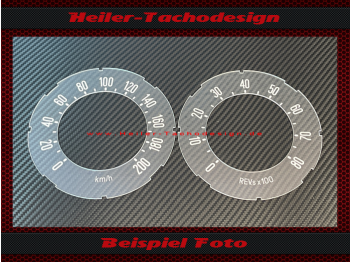 Speedometer Disc for Speedometer Glasses FIAT 1500 Cabriolet 1966 120 Mph to 200 Kmh