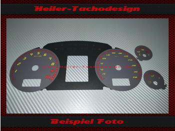 Tachoscheiben für Lamborghini Gallardo 200 Modell 2014 340 Kmh 10000 UPM