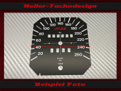 Tachoscheibe für VW Golf 1 VDO 260 Kmh
