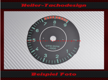 Drehzahlmesser Zifferblatt für Porsche 911 964 993 ohne Bordcomputer 356 Optik 9000 UPM - 1