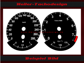 Speedometer Disc for BMW E60 E61 Petrol 280 to 7,5 with Oel Temperature Display