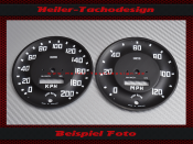 Speedometer Disc for Turner Sports Cars Ø92 mm 120 Mph to 200 Kmh