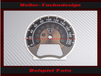 Tachoscheibe für Triumph Boneville Bobber Modell 2017 130 Mph zu 200 Kmh
