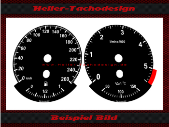 Speedometer discs for BMW E90 E91 E92 E93 260 kmh 5500 rpm oil temperature 50 100 150 degrees Celsius