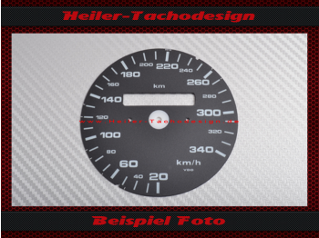 Tachoscheibe für Porsche 911 964 993 Schalter 6 Uhr Stellung 340 Kmh ab 20 Kmh