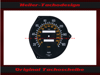 Tachoscheibe für Mercedes W107 R107 500 SL mechanischer Tacho Mph zu Kmh