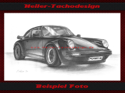 Bleistift Zeichnung DIN A3 f&uuml;r Porsche 911 964 oder 993
