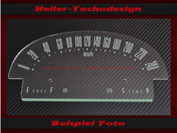 Tachoglas für Ford Thunderbird 1955 bis 1956 150 Mph zu 240 Kmh